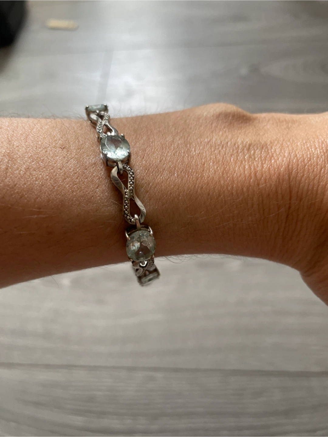 Silver Bracelet with Aquamarine Stones - photo 3