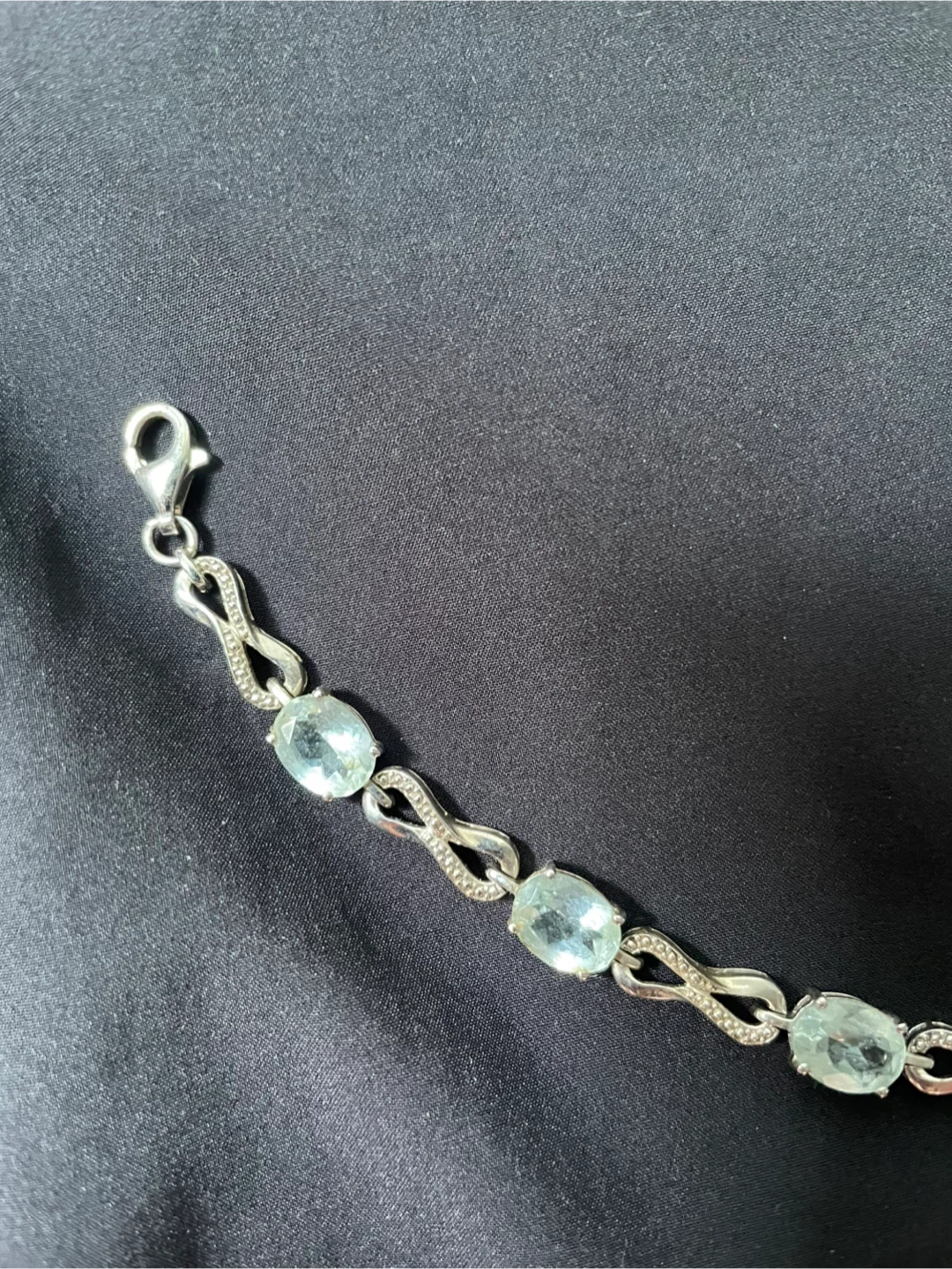 Silver Bracelet with Aquamarine Stones - photo 5