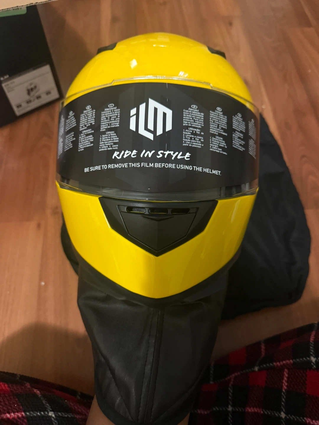 ILM Motorcycle Helmet - Yellow - Size M