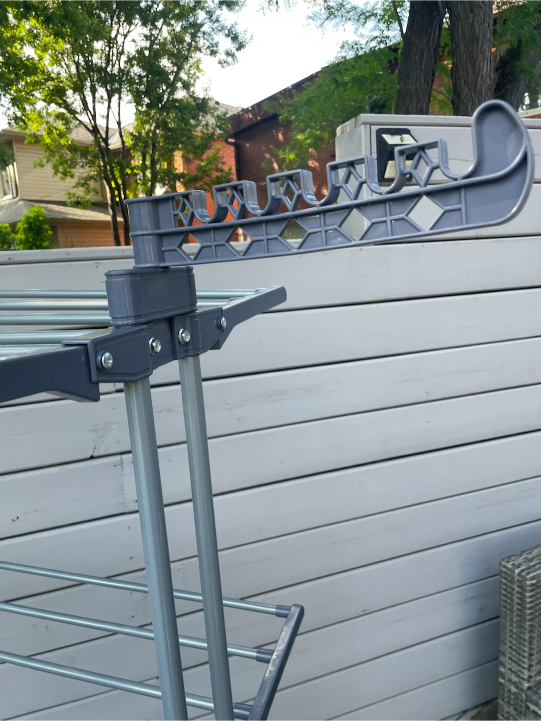 Collapsible Three tier rolling clothes drying rack in grey - photo 3