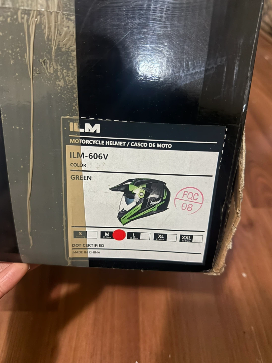 ILM Motorcycle Helmet - Green - Size M
