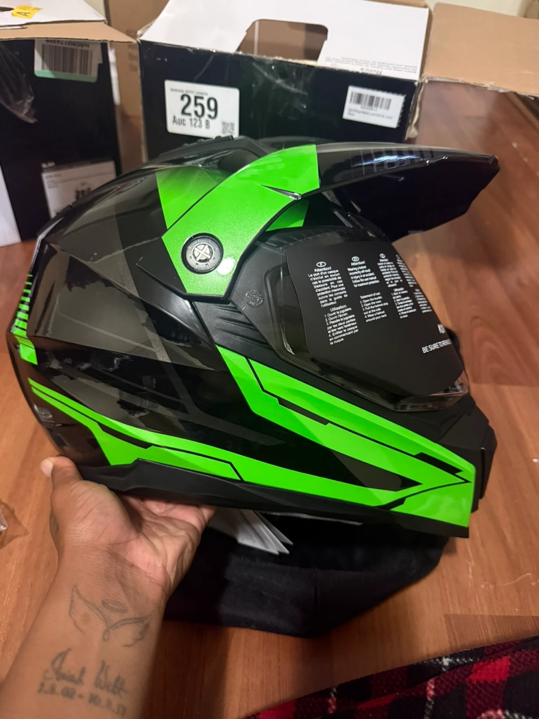 ILM Motorcycle Helmet - Green - Size M - photo 5