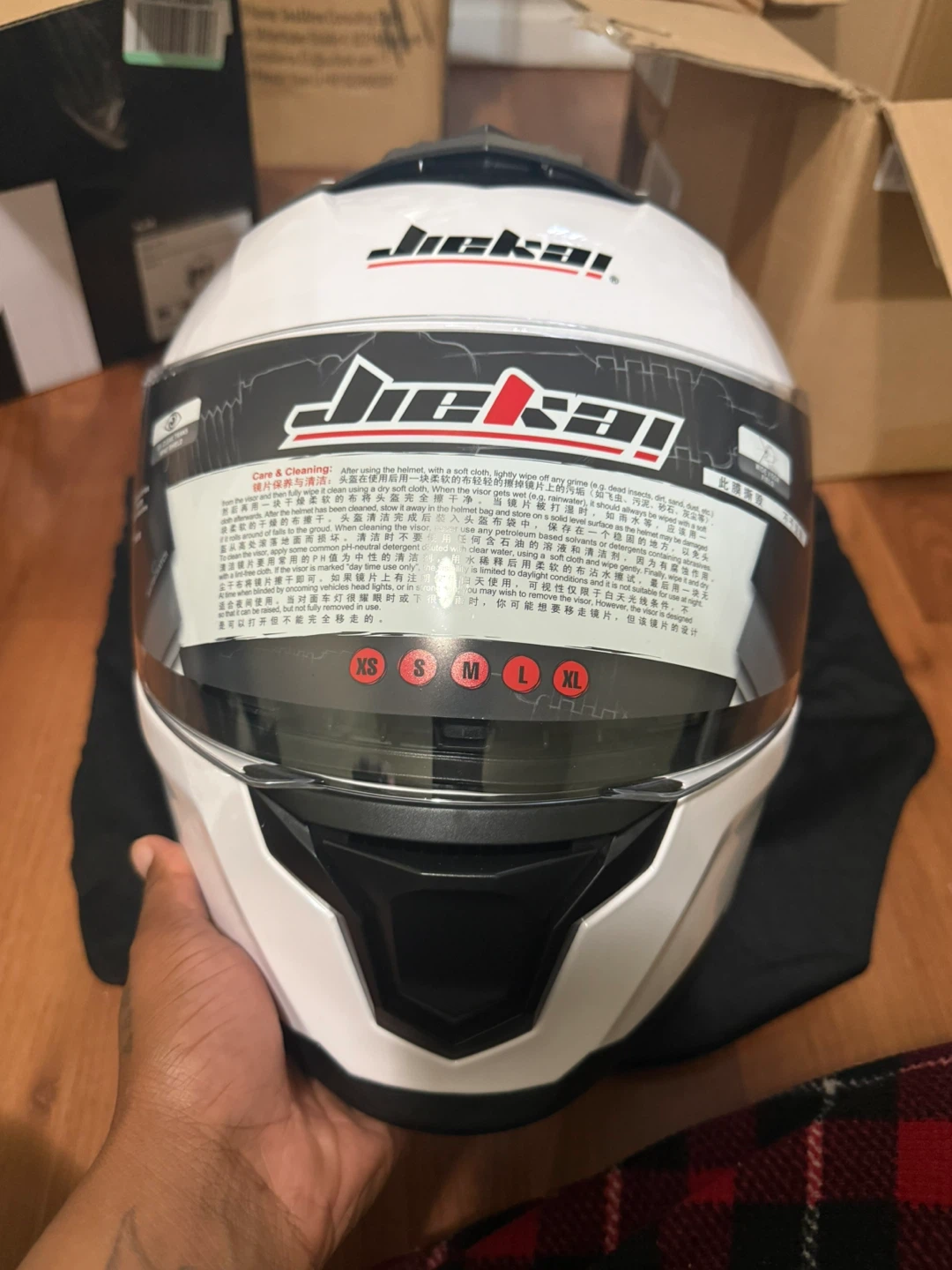 Jiekai White Full Face Motorcycle Helmet - XL - photo 2