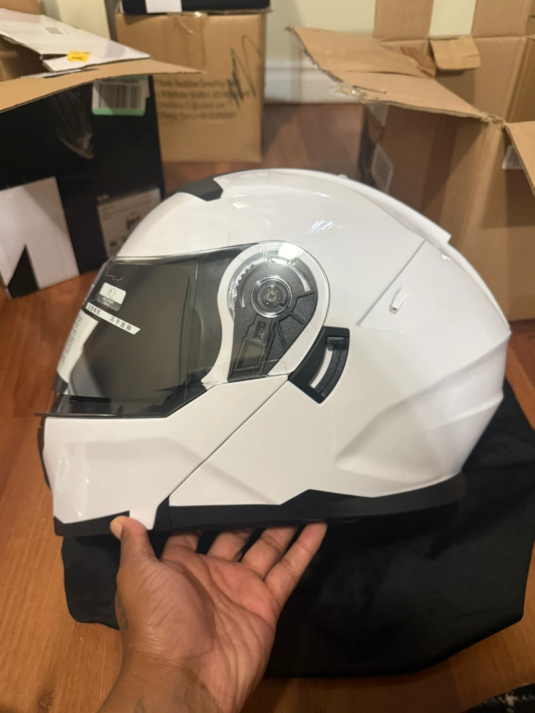 Jiekai White Full Face Motorcycle Helmet - XL - photo 3
