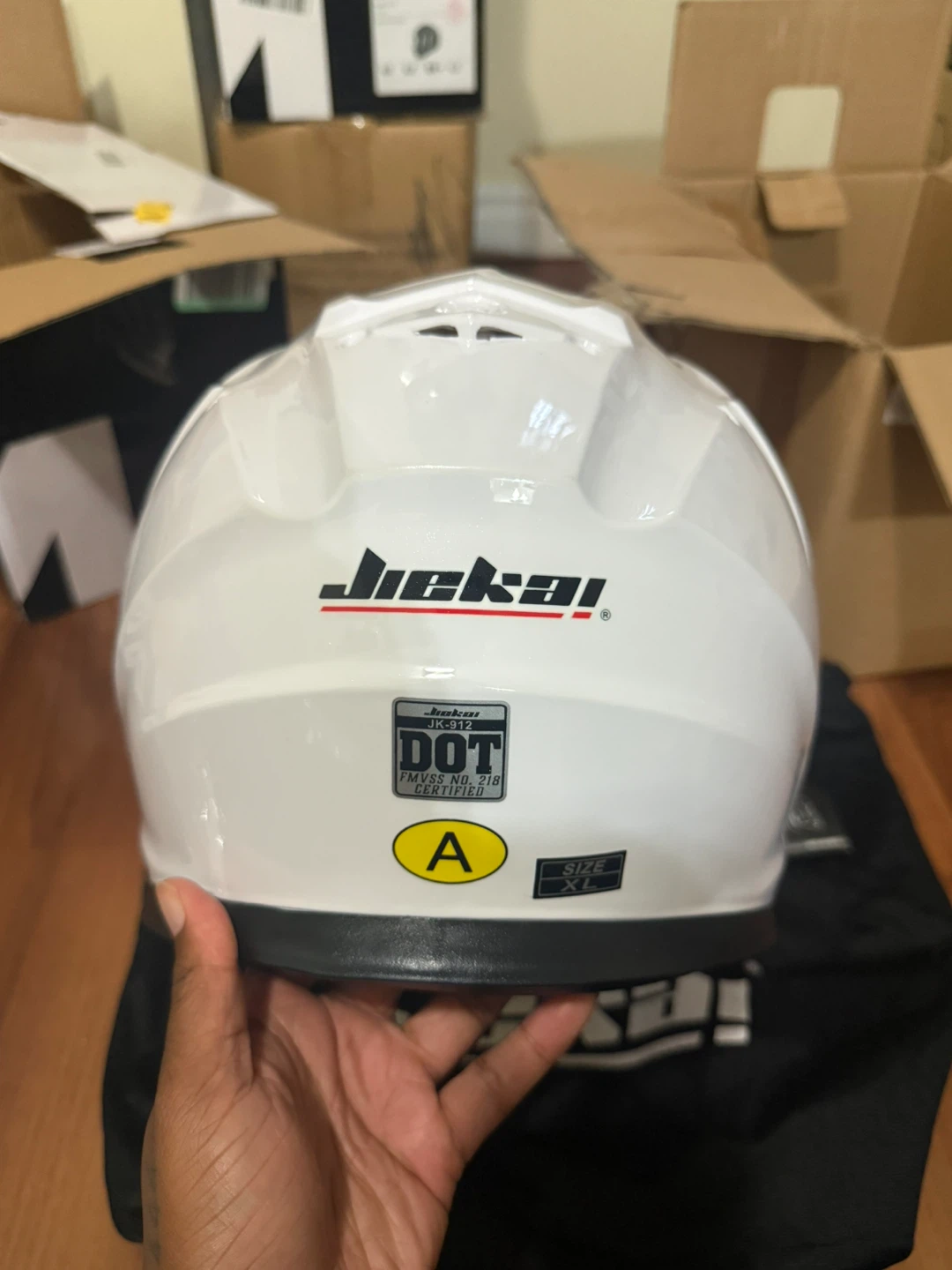 Jiekai White Full Face Motorcycle Helmet - XL - photo 4