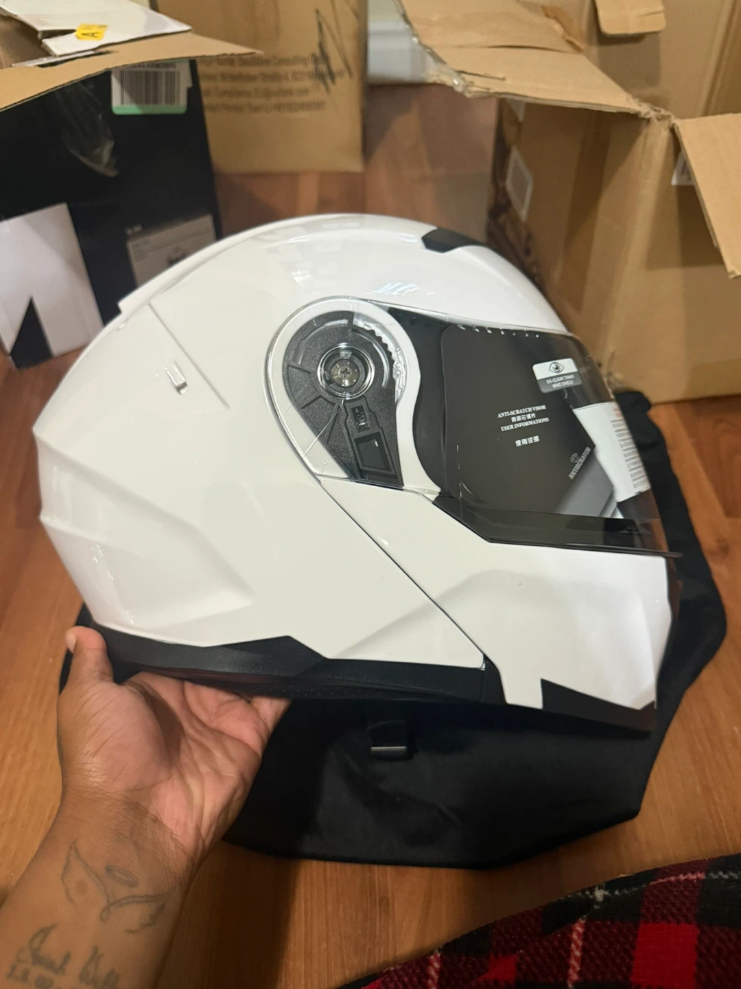 Jiekai White Full Face Motorcycle Helmet - XL - photo 5