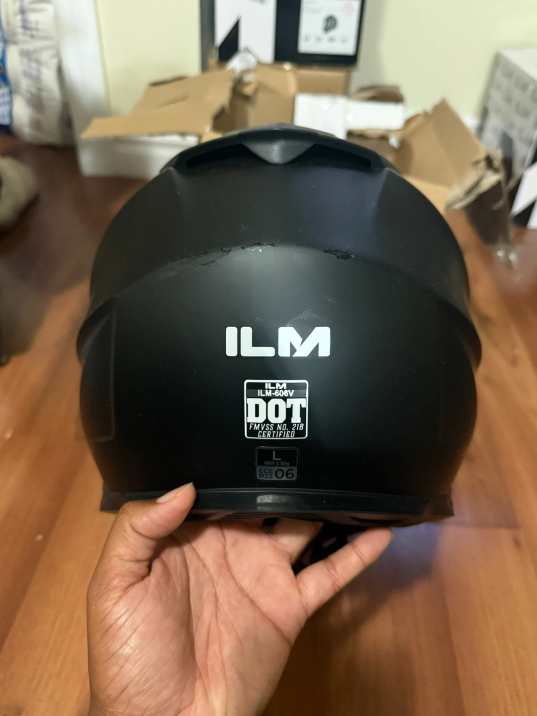 ILM Black Motorcycle Helmet DOT Certified - photo 3
