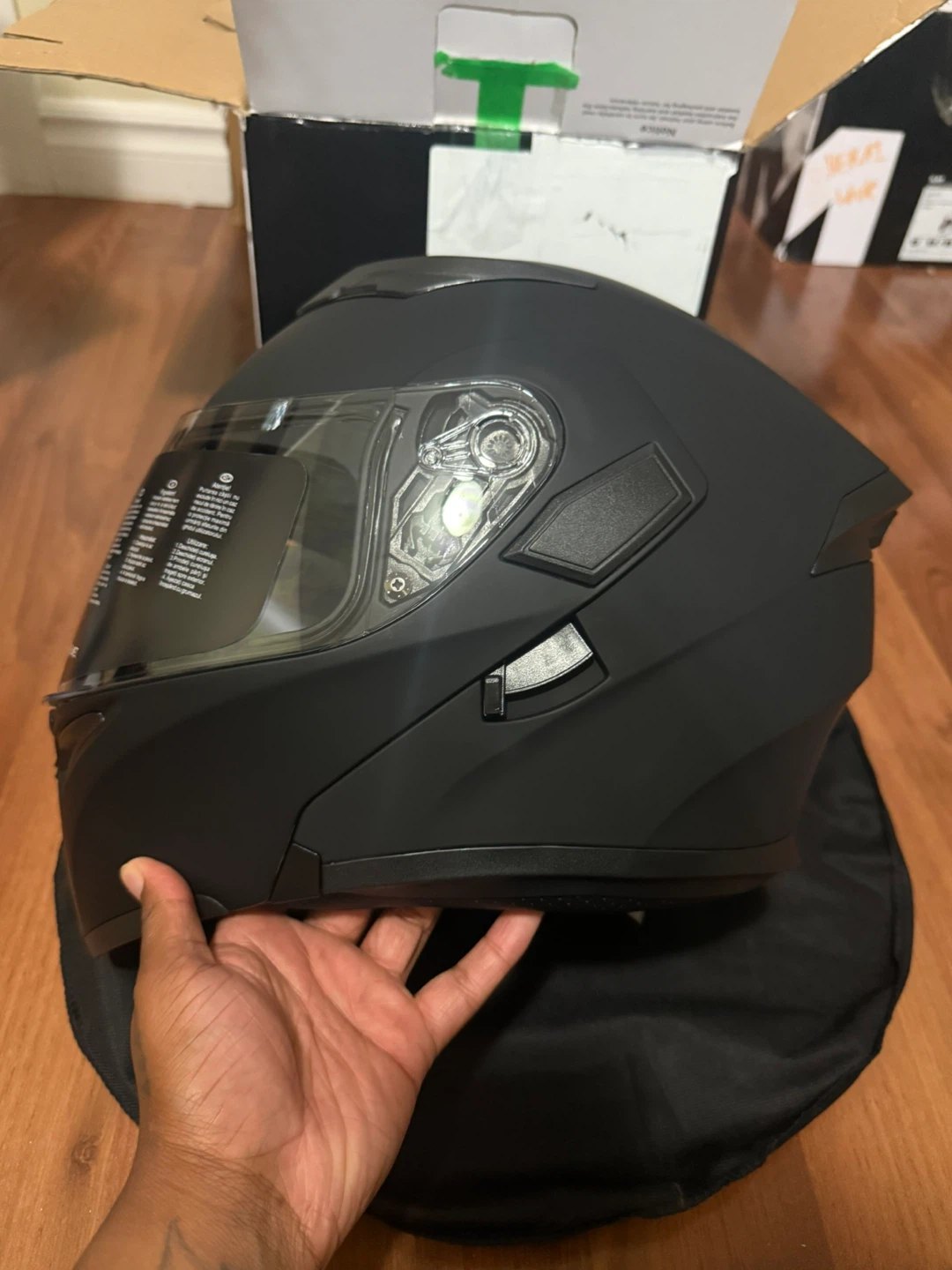 ILM Motorcycle Helmet - Matte Black - Size L - photo 3