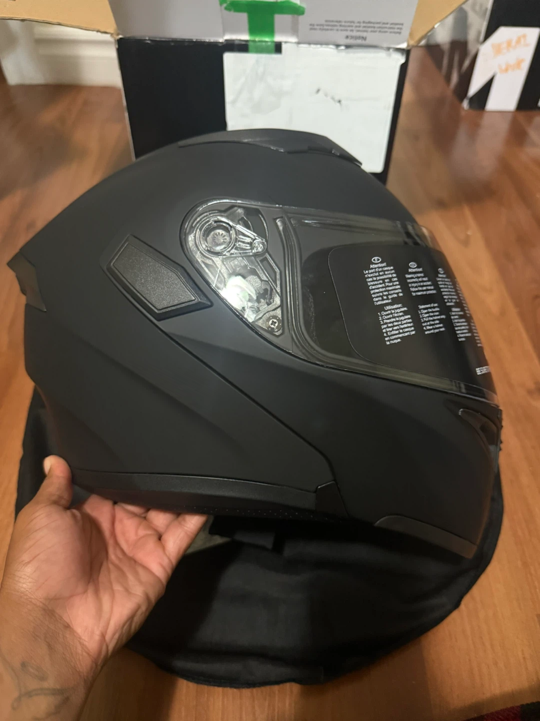 ILM Motorcycle Helmet - Matte Black - Size L - photo 5