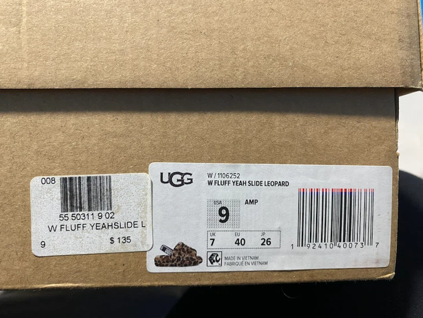 UGG Fluffy Slide Leopard Slippers Size 9 - photo 5