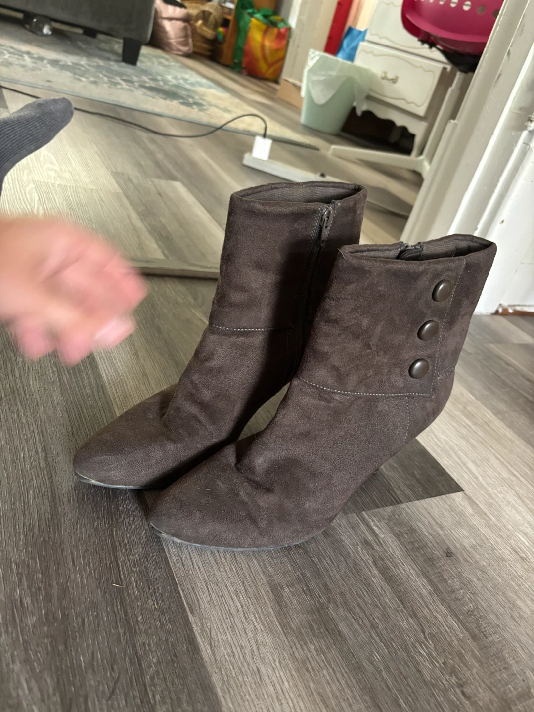 Brown Suede Ankle Boots - photo 2
