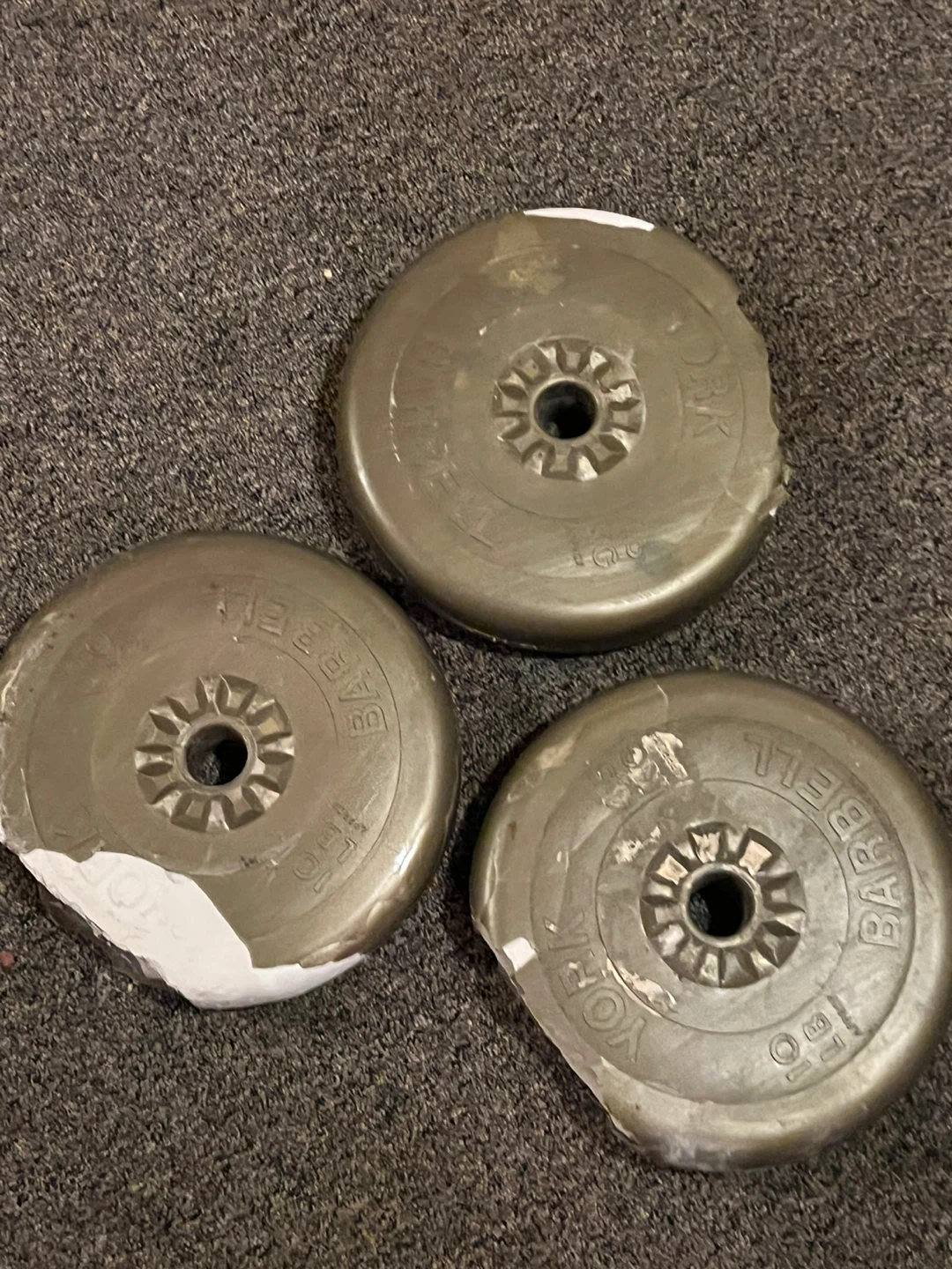 York 10 lb Barbell Weight Plates (Set of 3)