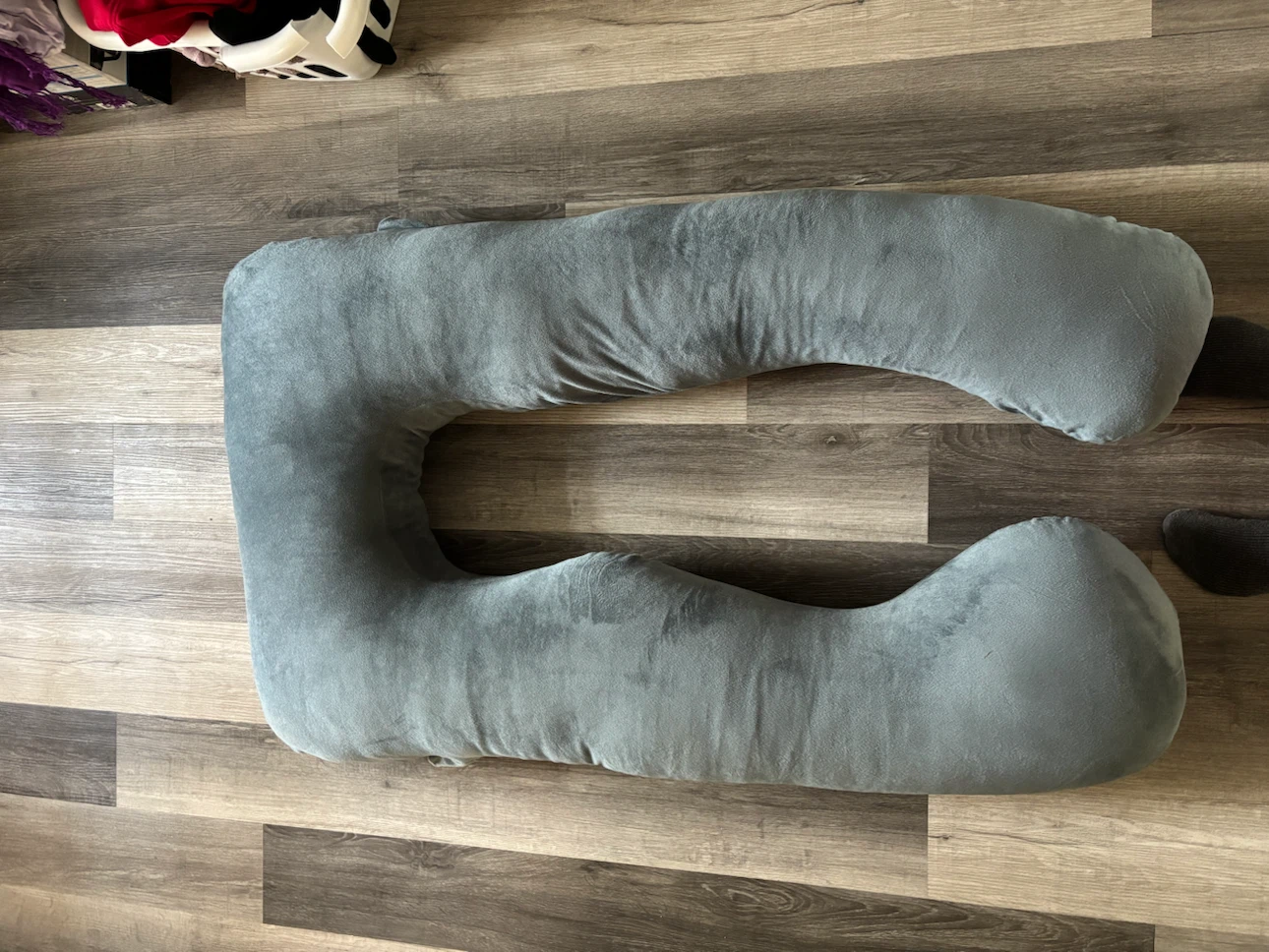Grey C-Shaped Pregnancy Pillow
