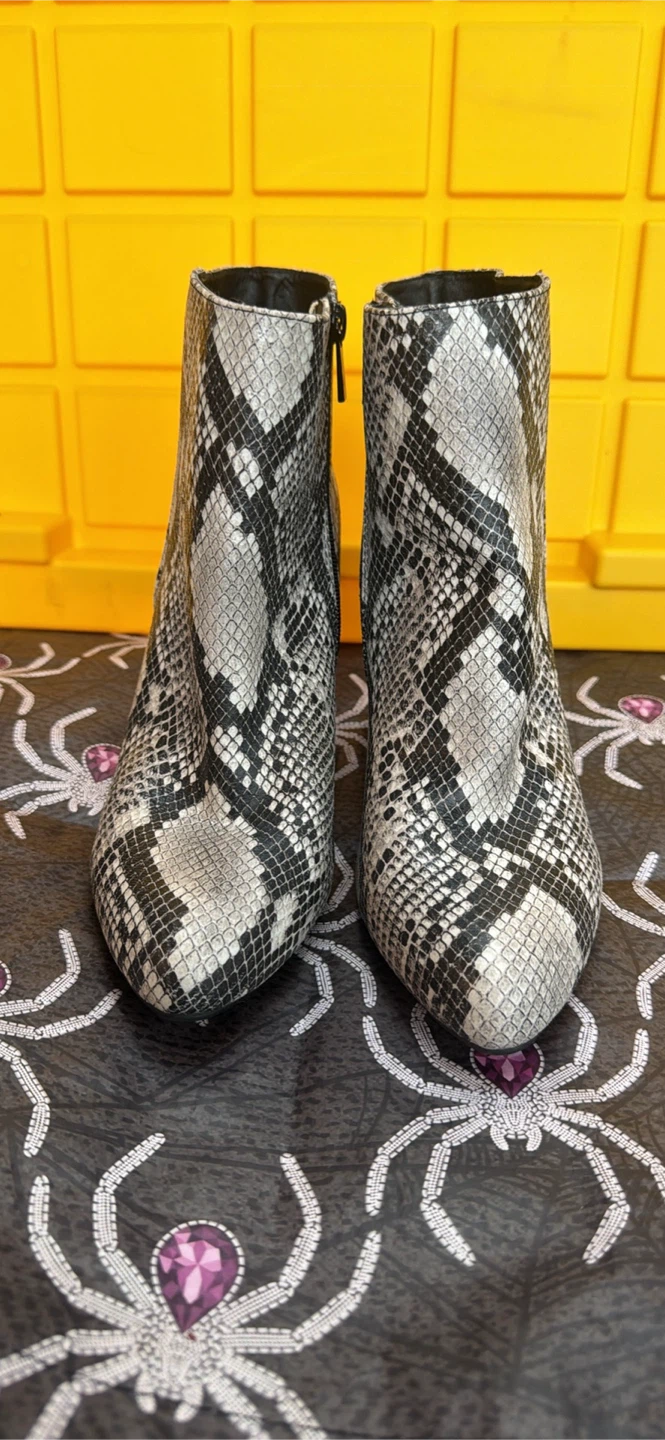 Women's Snake Print Ankle Boots