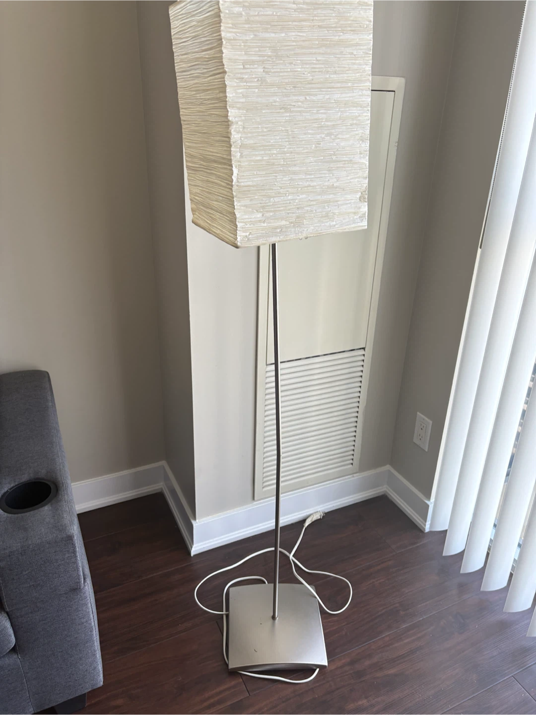 White Textured Shade Floor Lamp