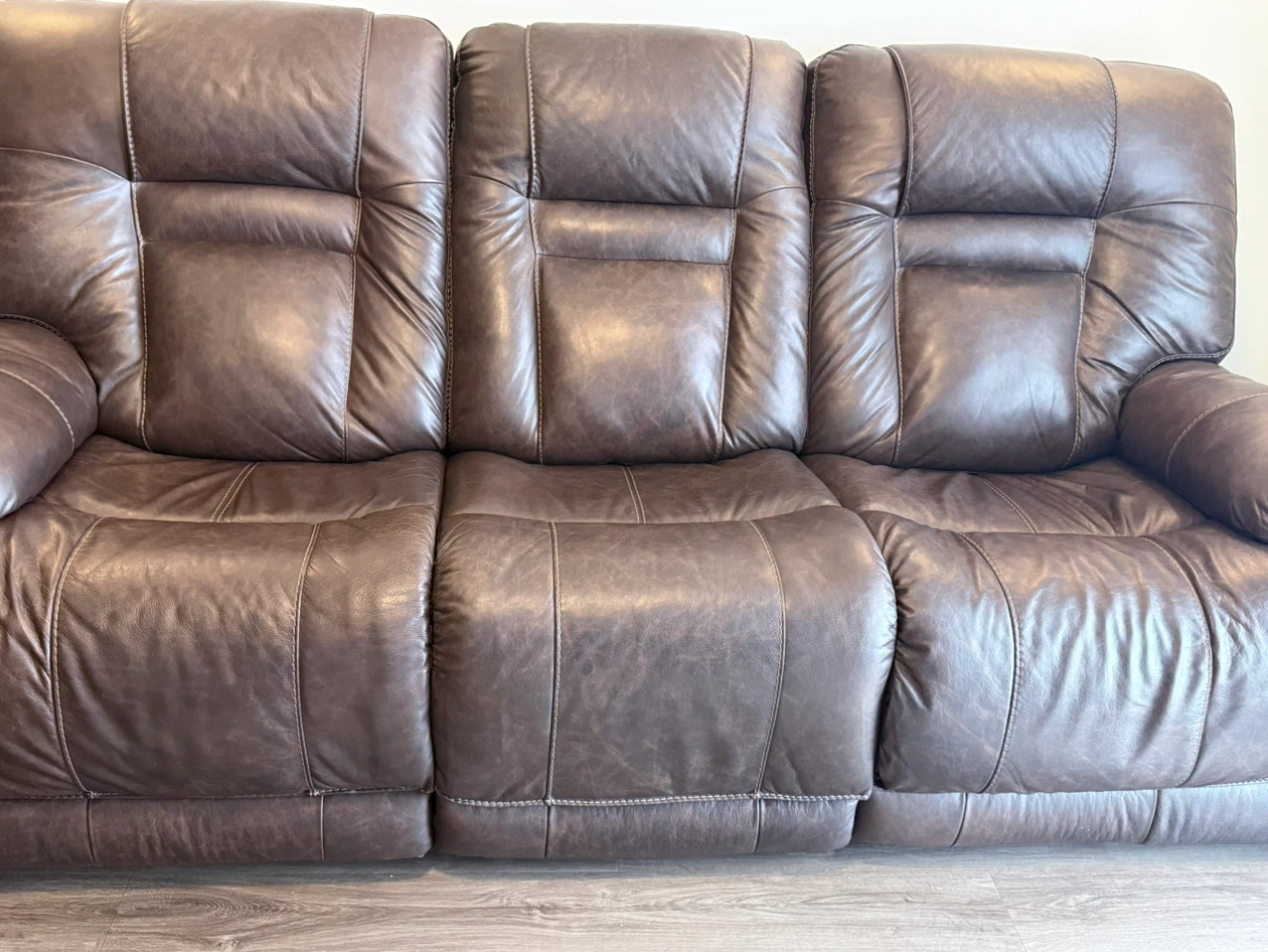 3-Seater Leather Power Reclining Sofa with USB - photo 2