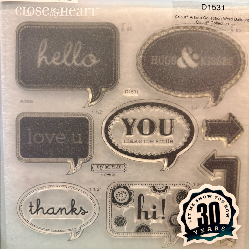 CTMH "Artiste Collection" Word Balloons Stamp Set D1531