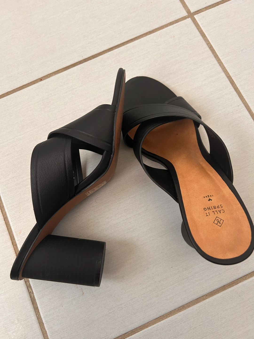 Call It Spring Black Vegan Block Heel Sandals - photo 2