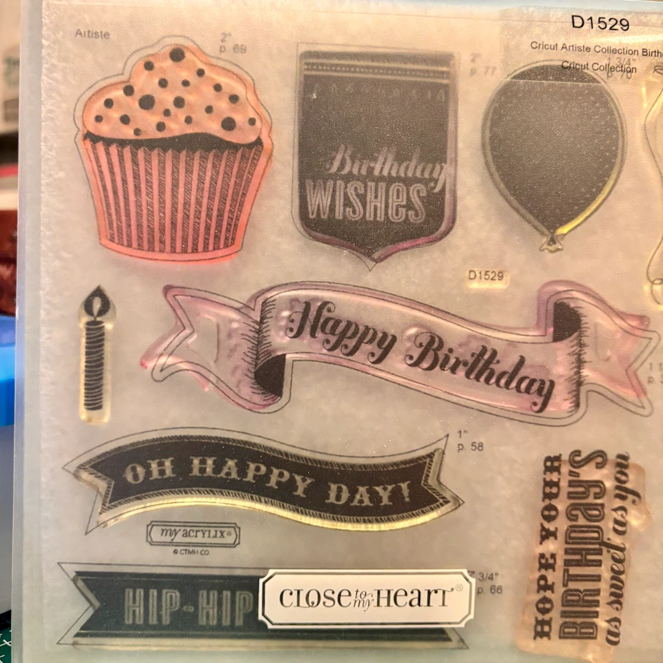 Cricut Artiste Collection Birthday Stamp Set