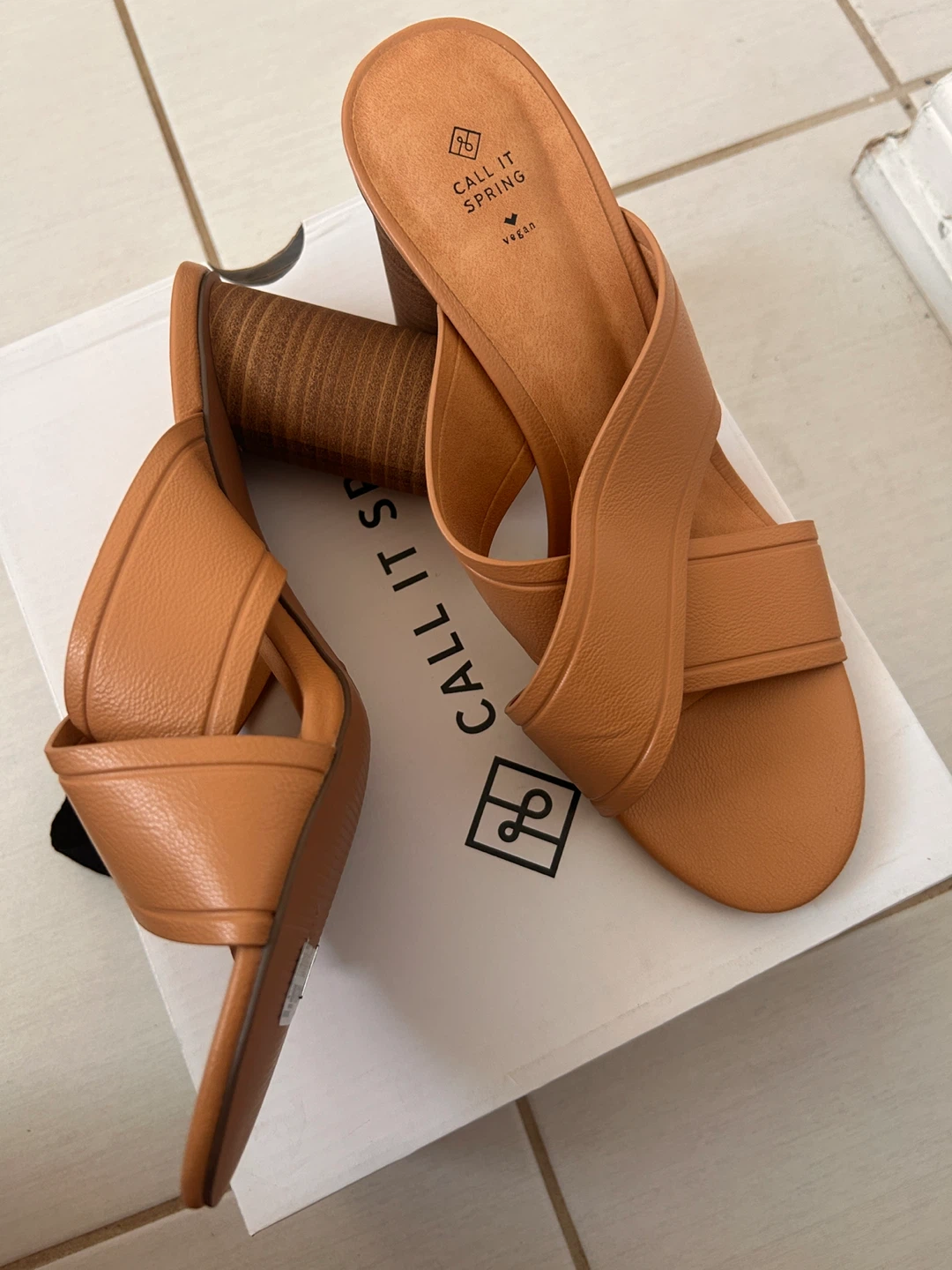 CALL IT SPRING Brown Faux Leather Heeled Mules - photo 2