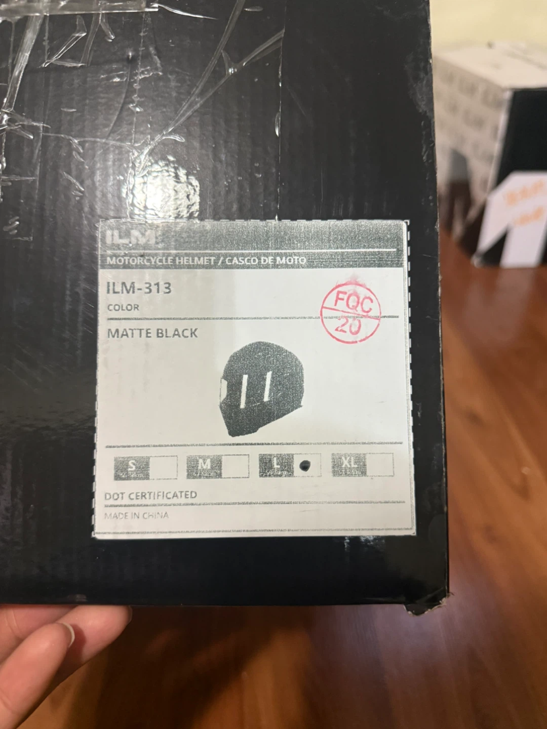 ILM Motorcycle Helmet Matte Black Size L