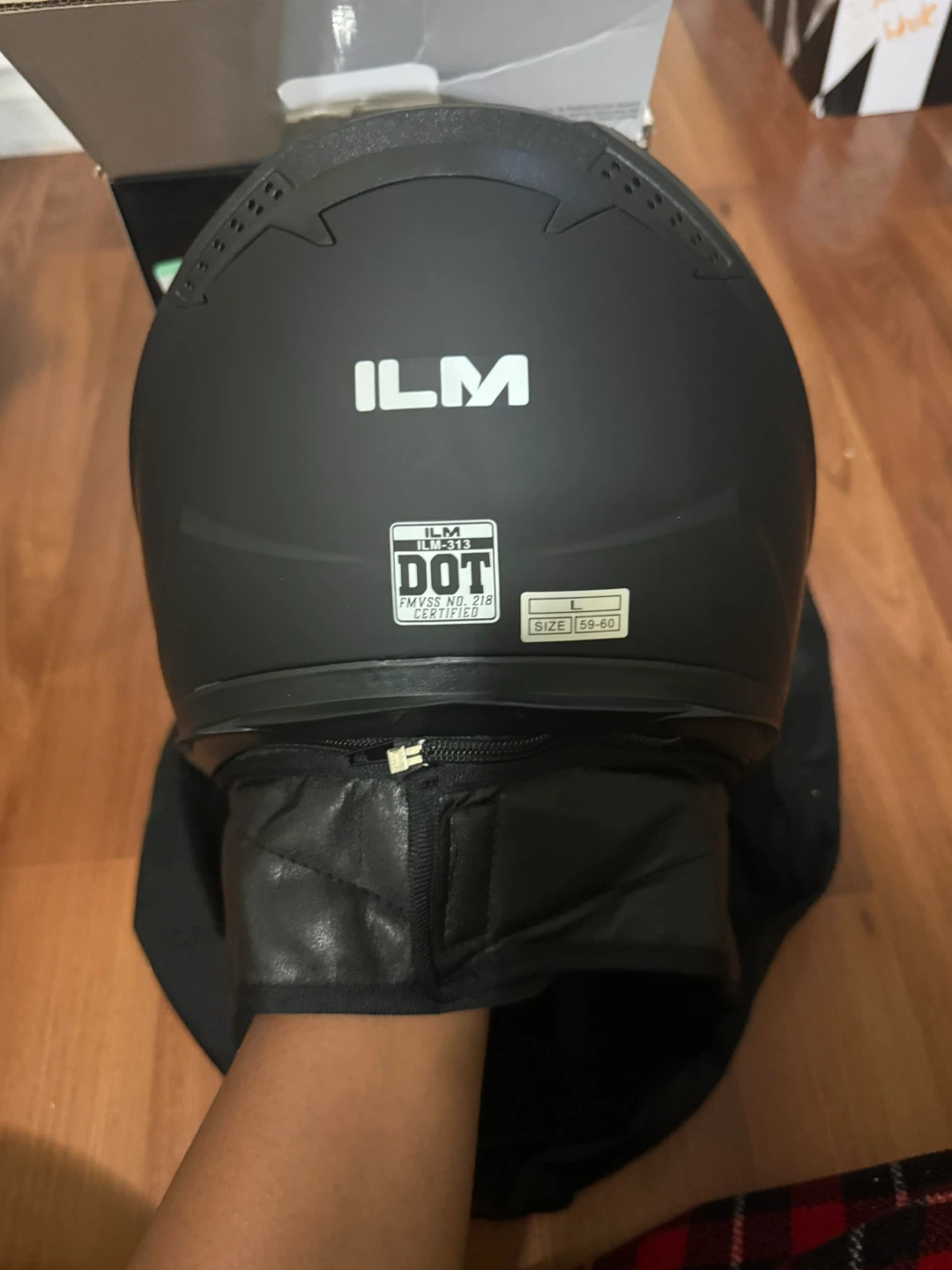 ILM Motorcycle Helmet Matte Black Size L - photo 4
