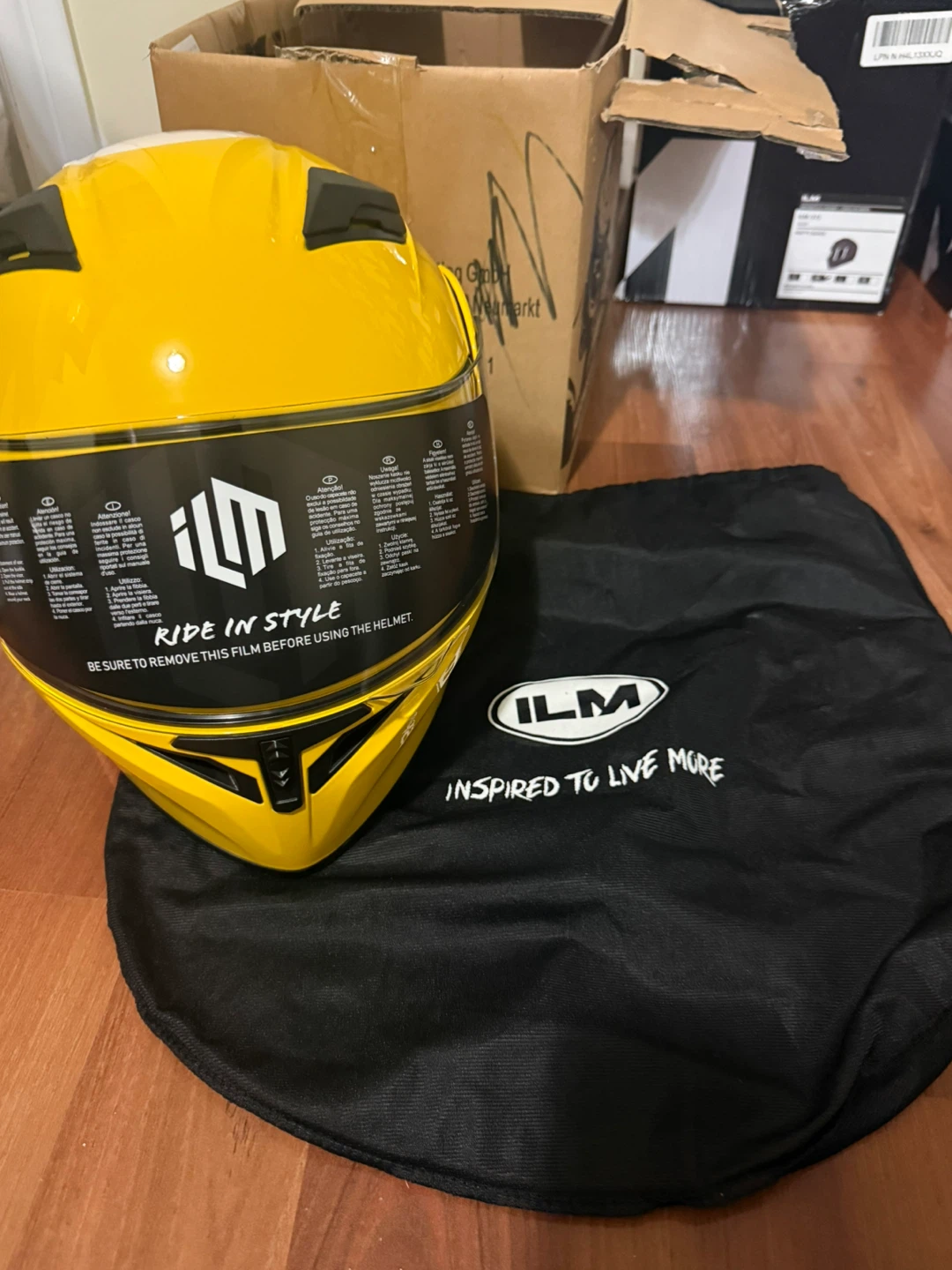 ILM Yellow Full Face Motorcycle Helmet