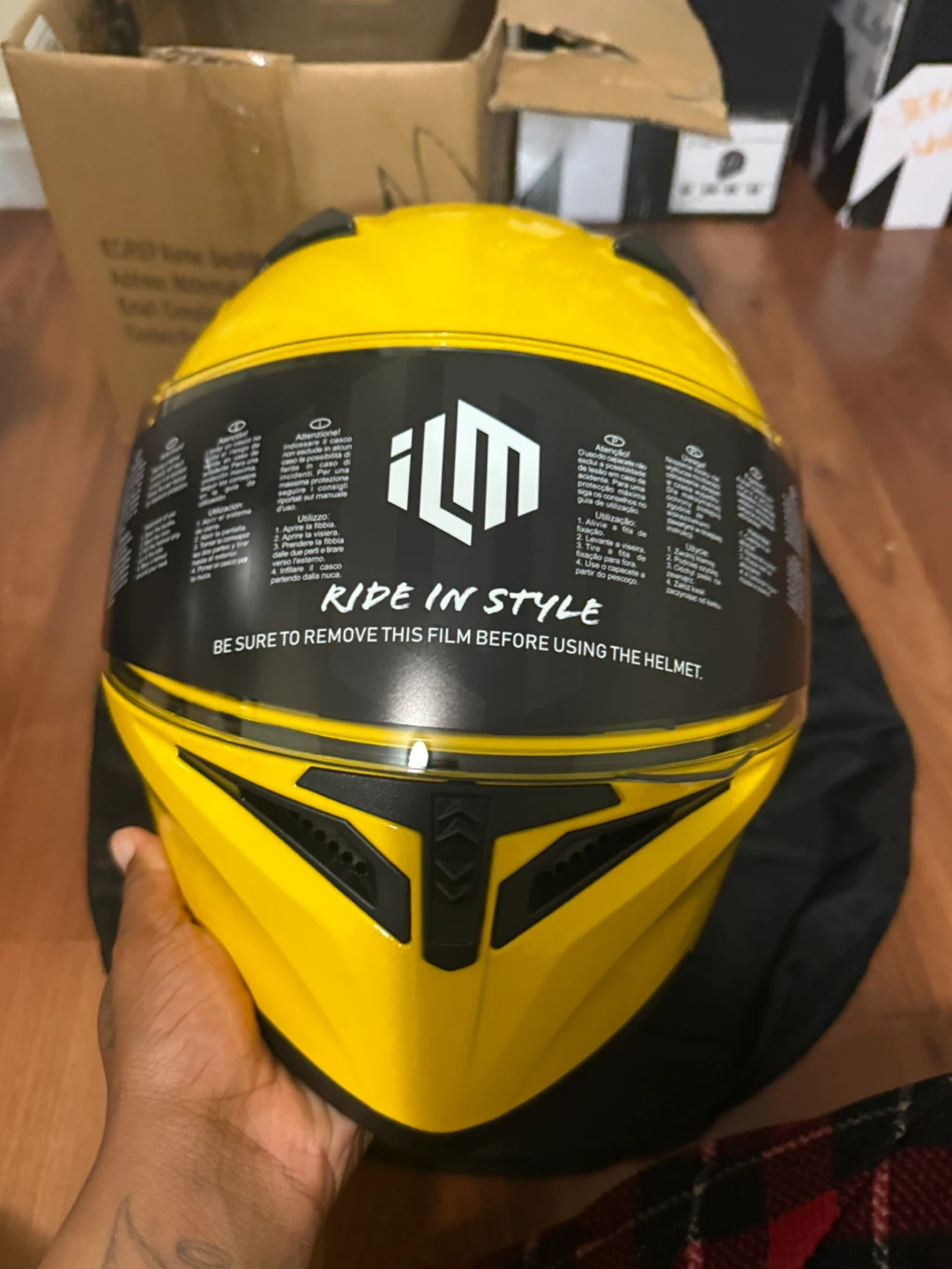 ILM Yellow Full Face Motorcycle Helmet - photo 2