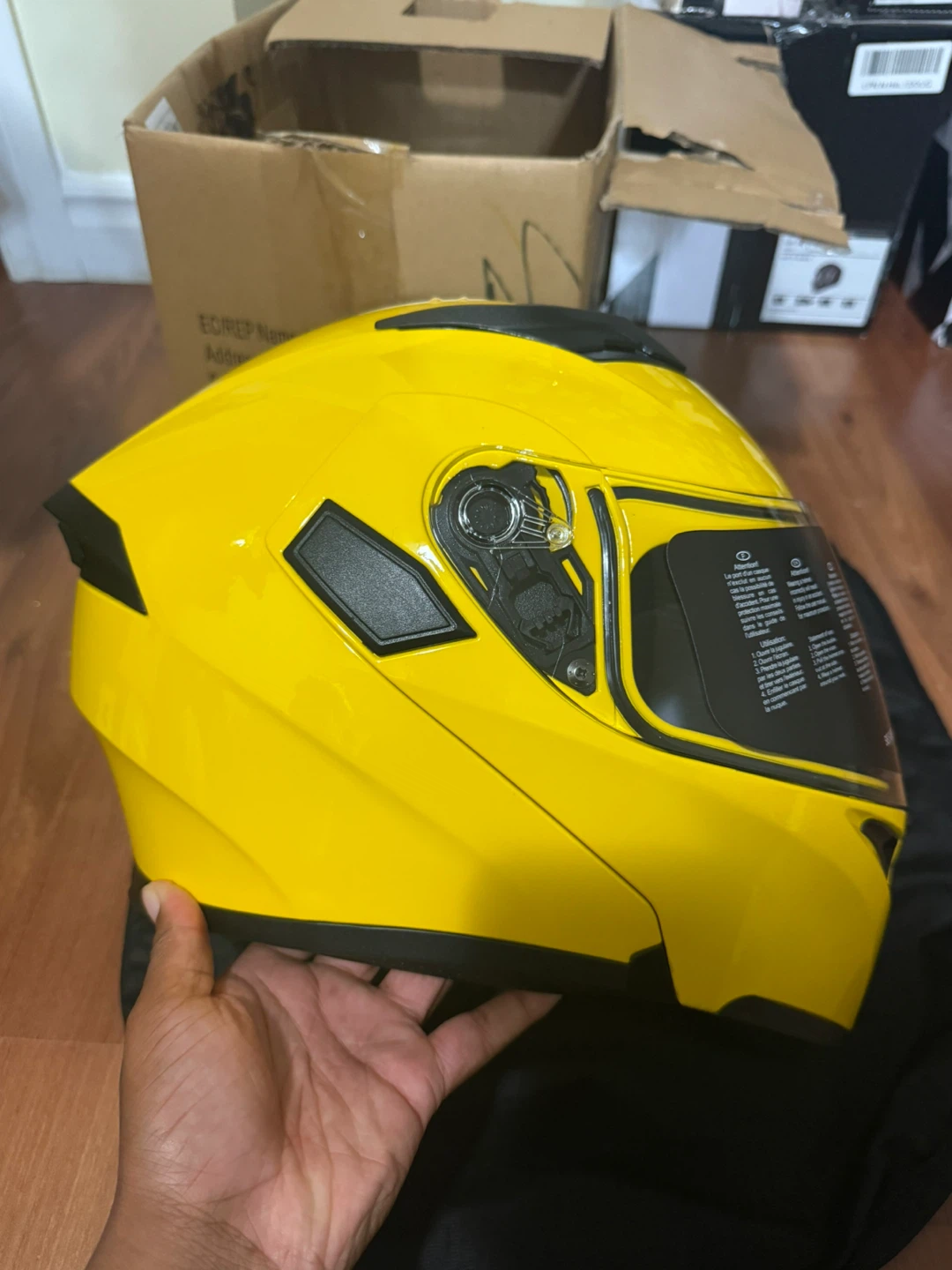 ILM Yellow Full Face Motorcycle Helmet - photo 3