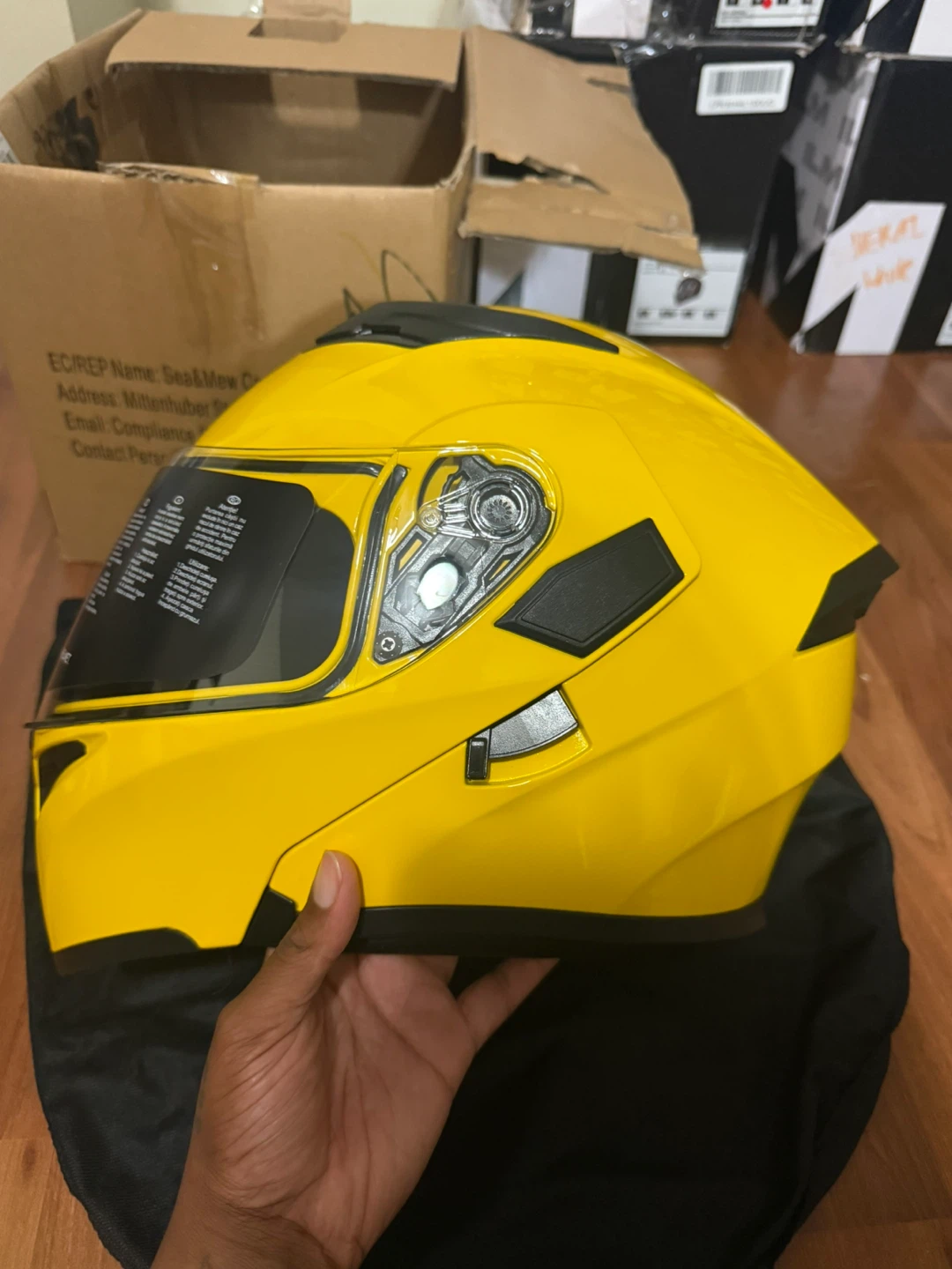 ILM Yellow Full Face Motorcycle Helmet - photo 5