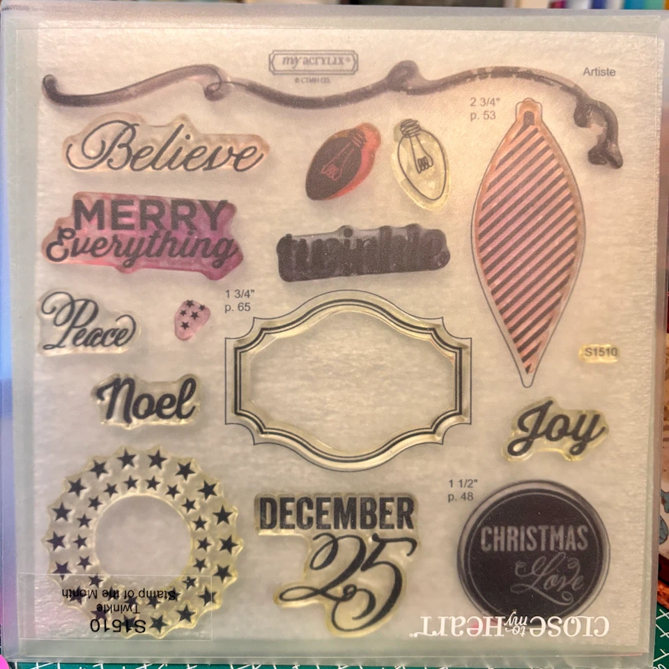 Close to My Heart Clear Acrylic Stamps - Christmas Phrases