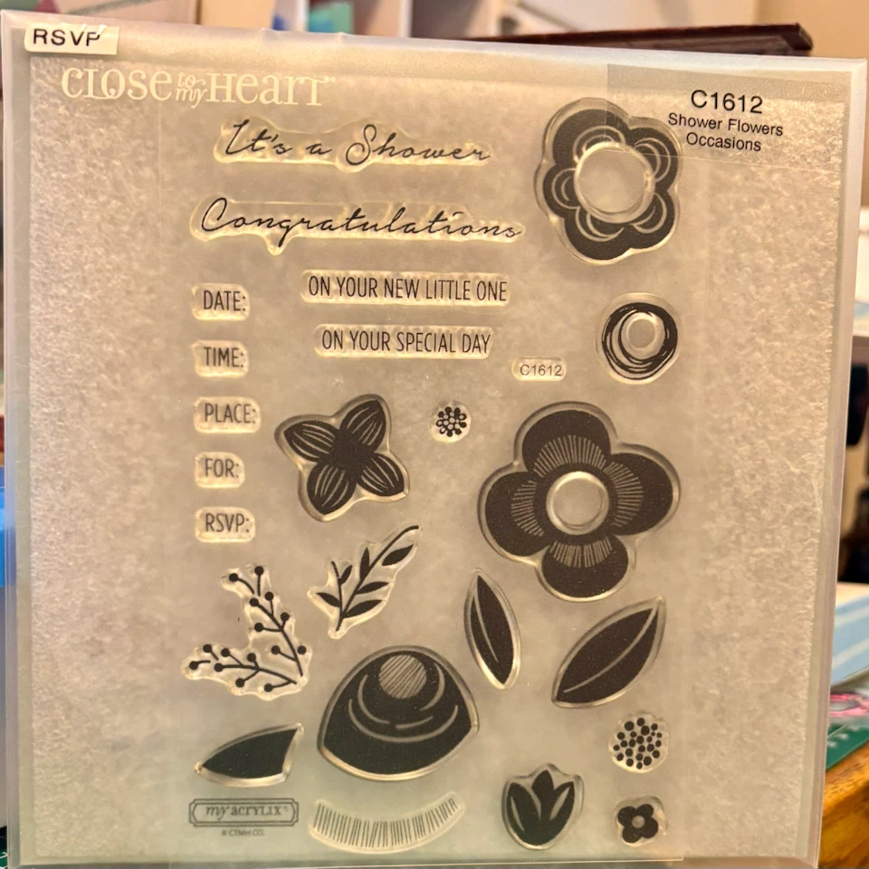 Close to My Heart C1612 Shower Flowers Occasions Clear Stamps