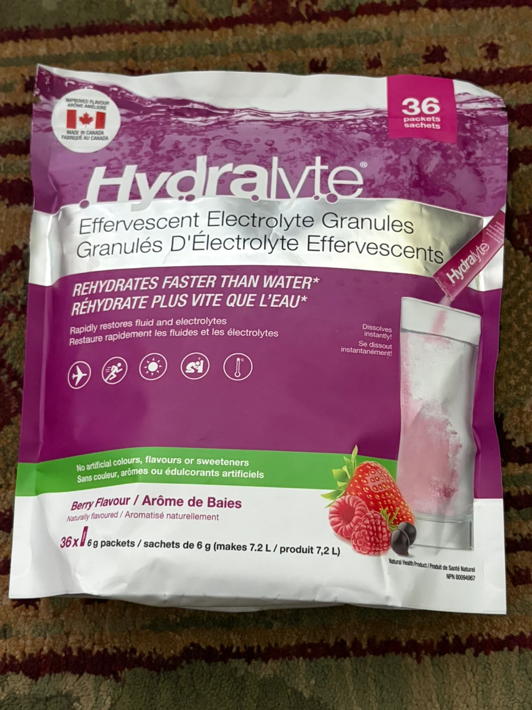 New Sealed 36 Mixed Berry Flavor HydraLyte Electrolyte Powder