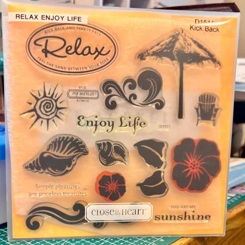 Close to My Heart "Relax Enjoy Life" Acrylic Stamp Set