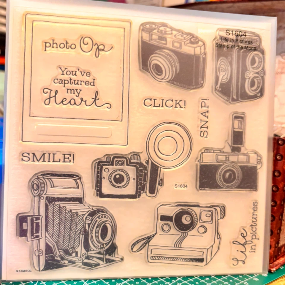 Clear Photopolymer Stamp Set - Cameras & Sentiments