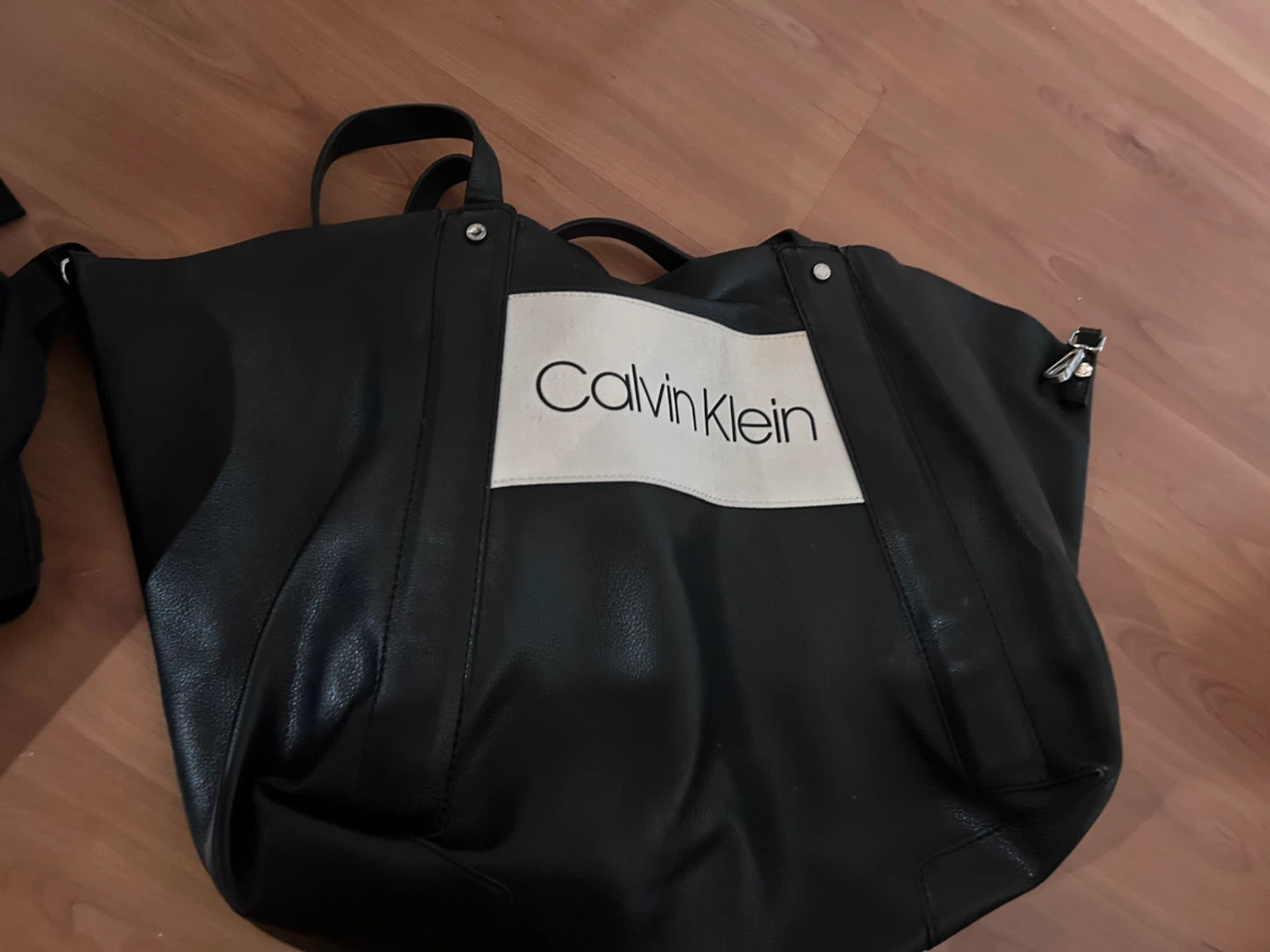 Calvin Klein Black Tote Bag with makeup bag