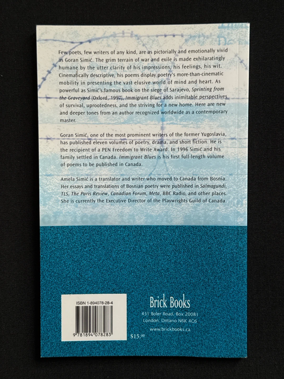 ‼️NEED GONE‼️ Immigrant Blues by Goran Simić Poetry Book - photo 2