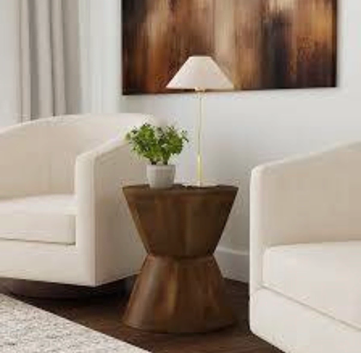 HomePop Walnut Mango Wood Side Table