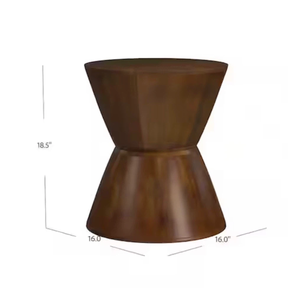 HomePop Walnut Mango Wood Side Table - photo 2
