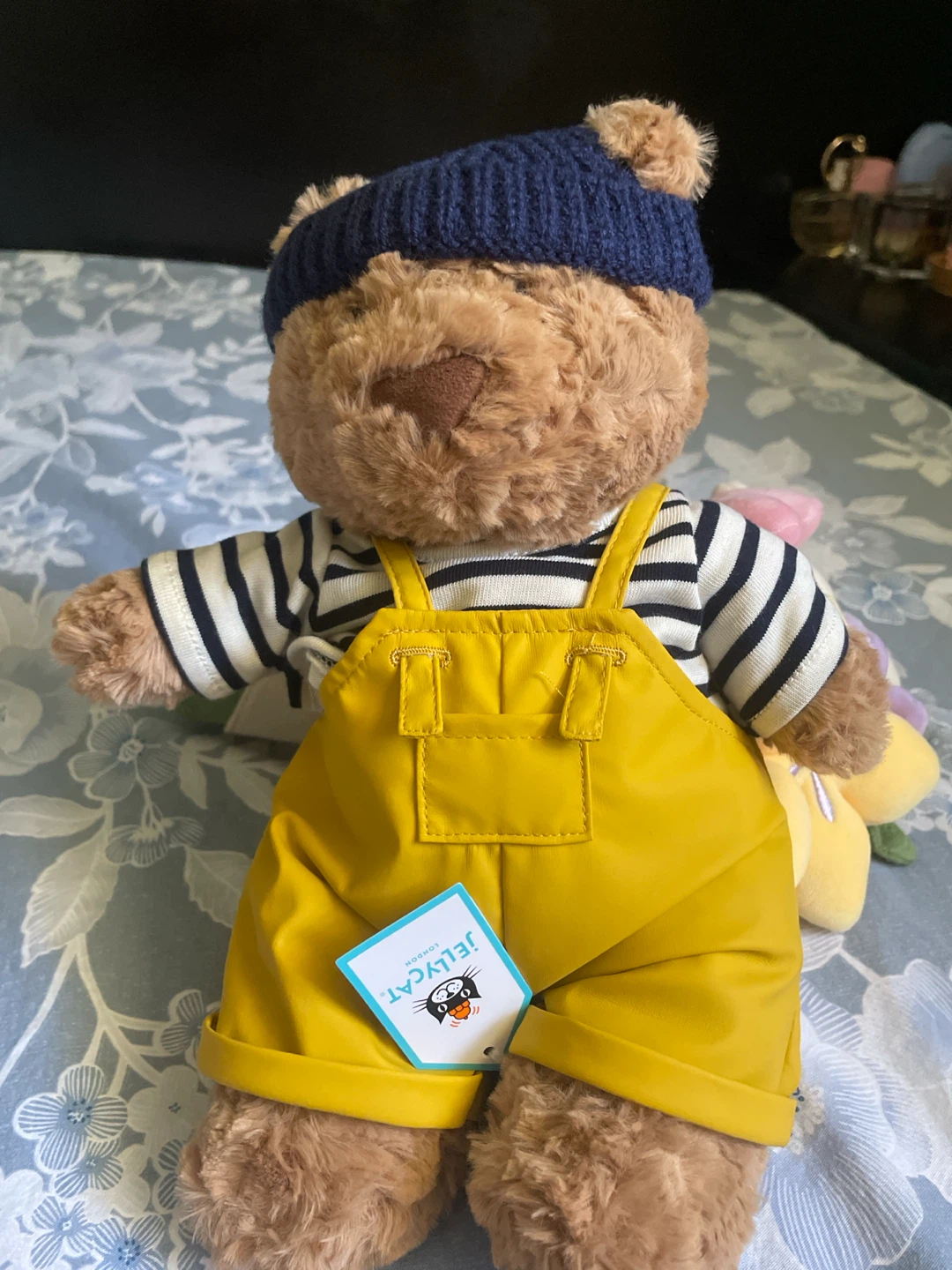 Jellycat Bartholomew Bear with Yellow Overalls and Blue Hat