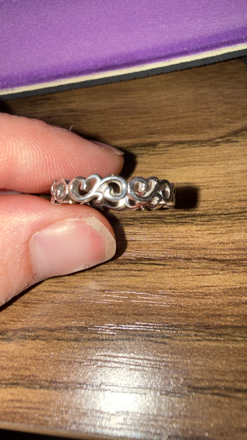 Silver Heart Scroll Ring