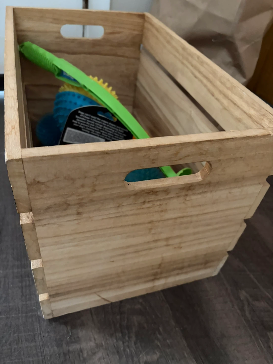 Wooden Crate with Assorted Dog Toys - photo 3