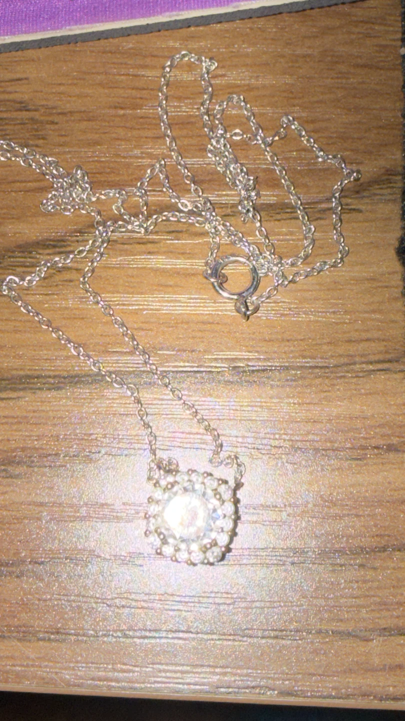 Silver  Necklace with Pendant and Matching Earrings Set - photo 2