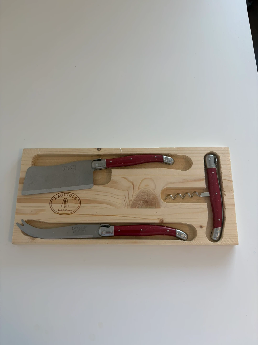 Laguiole Cheese Knife Set with Corkscrew Unopened