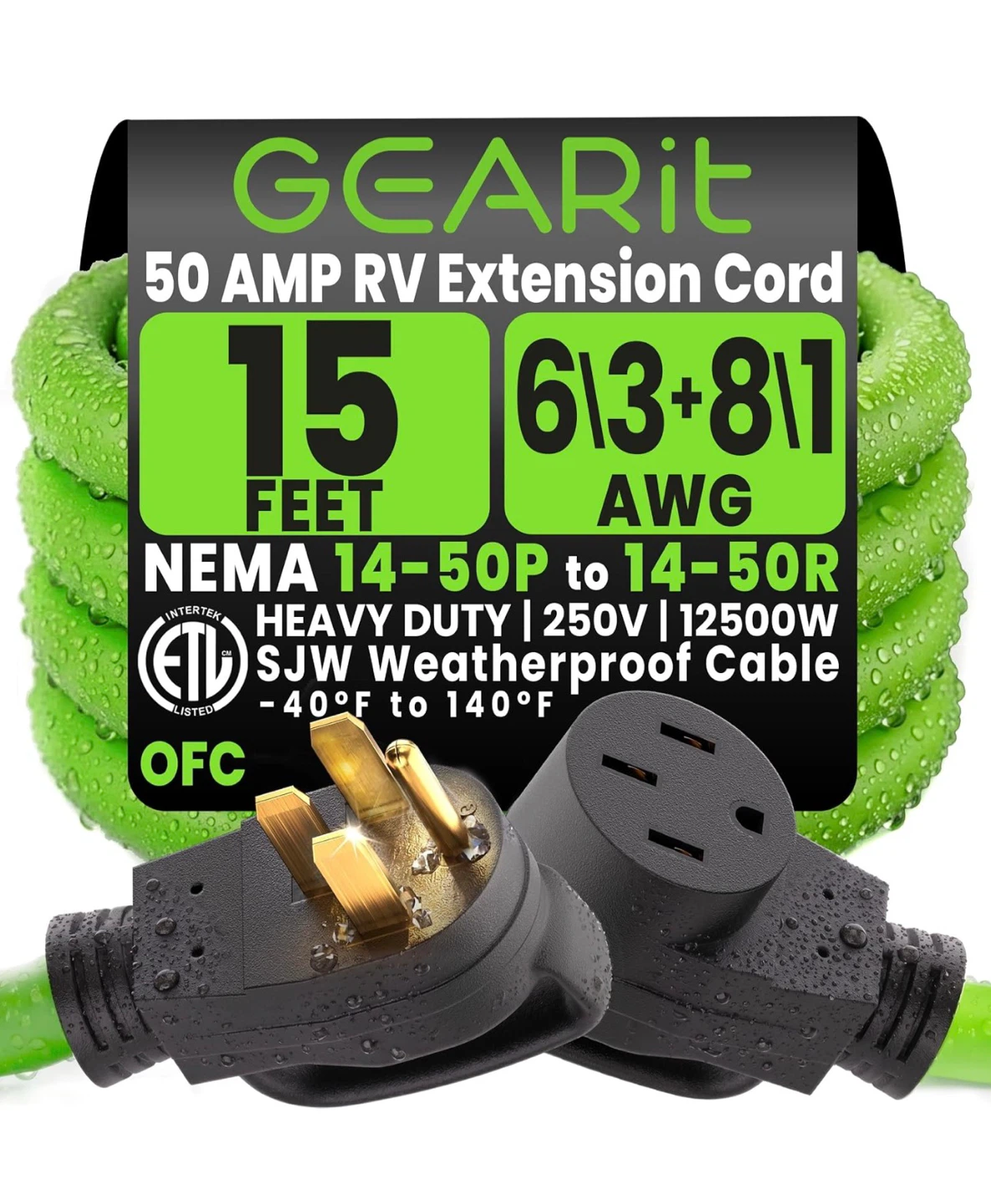 GEARit 50 Amp RV Extension Cord - 15 Ft NEMA 14-50 - photo 5