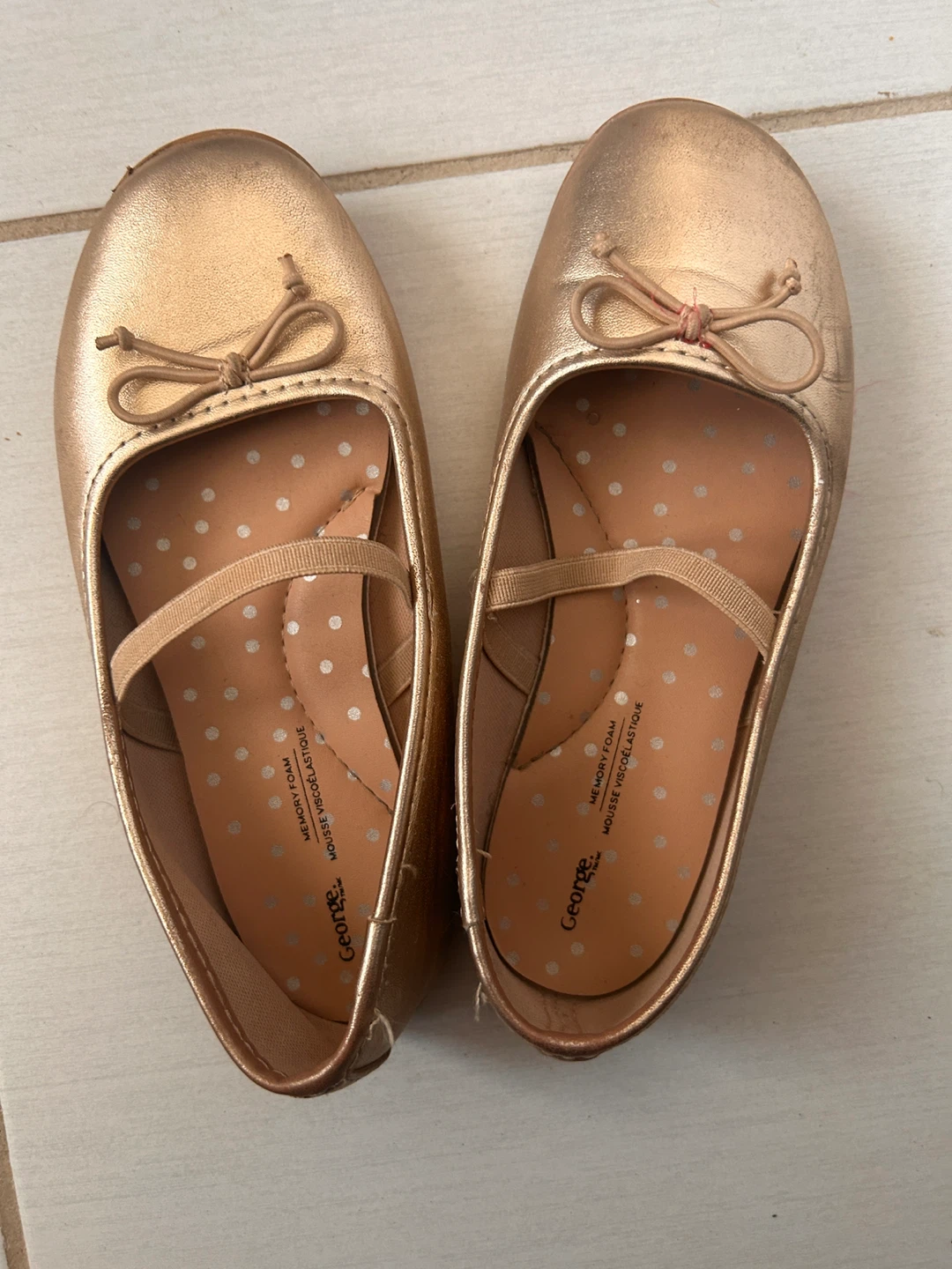 George Gold Ballet Flats - Size 12