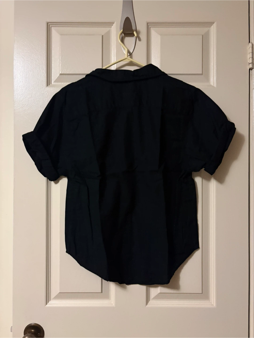 Denim Forum Black Short Sleeve Shirt Sz XXS Oversized - photo 2