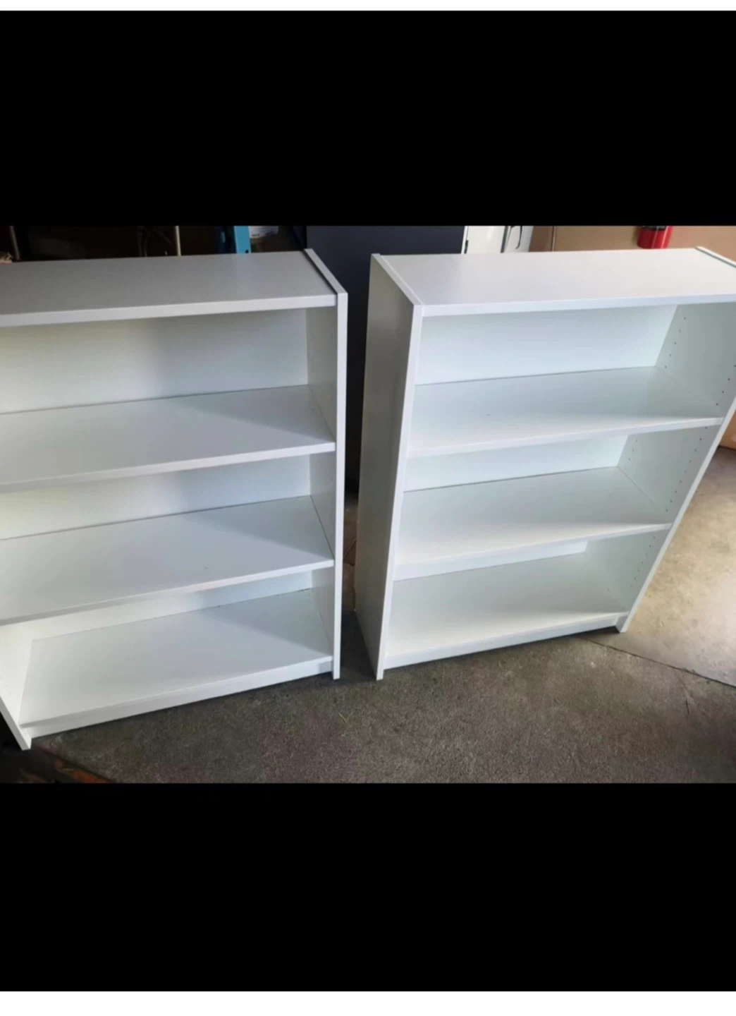 IKEA White 3-Shelf Bookcases – Set of 2 – $100