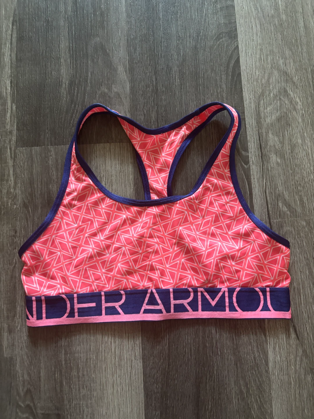 Under Armour Pink Geometric Sports Bra