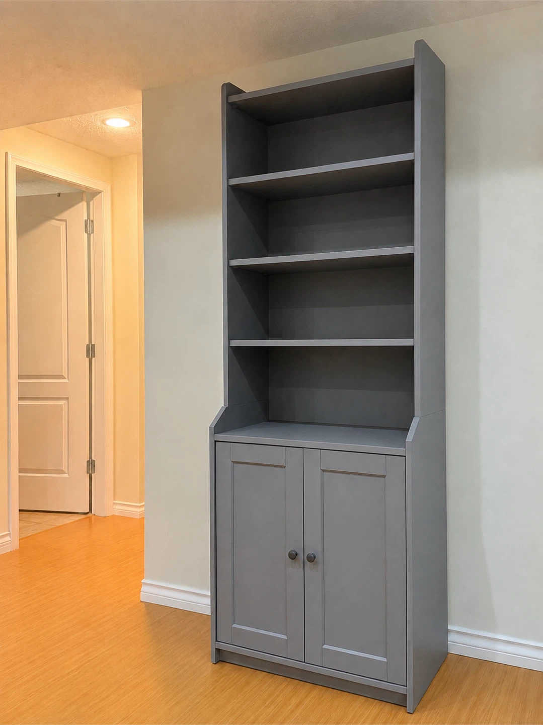 IKEA HAUGA High Cabinet with 2 Doors – Grey